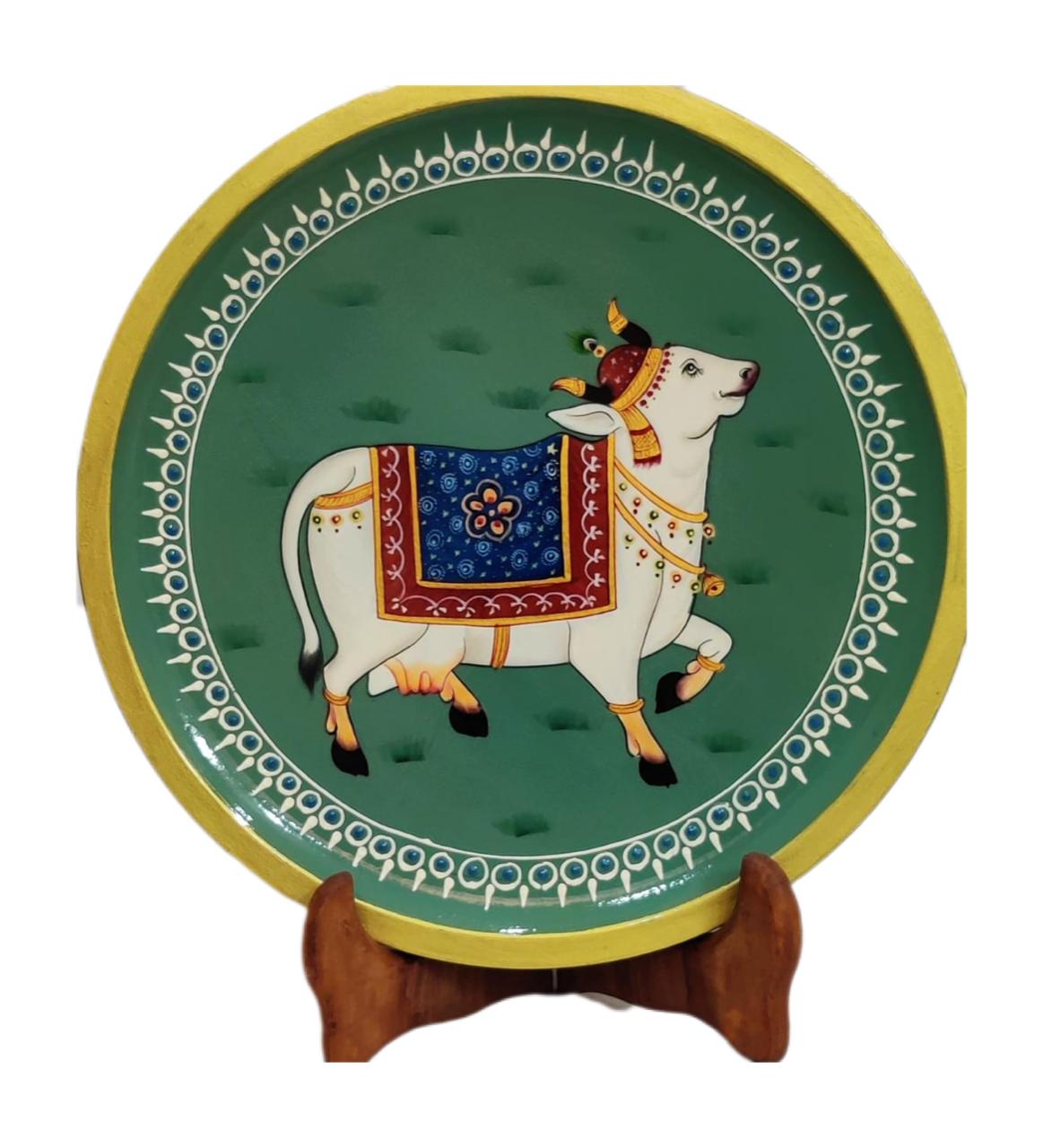 Handcrafted Pichwai Wooden Plates