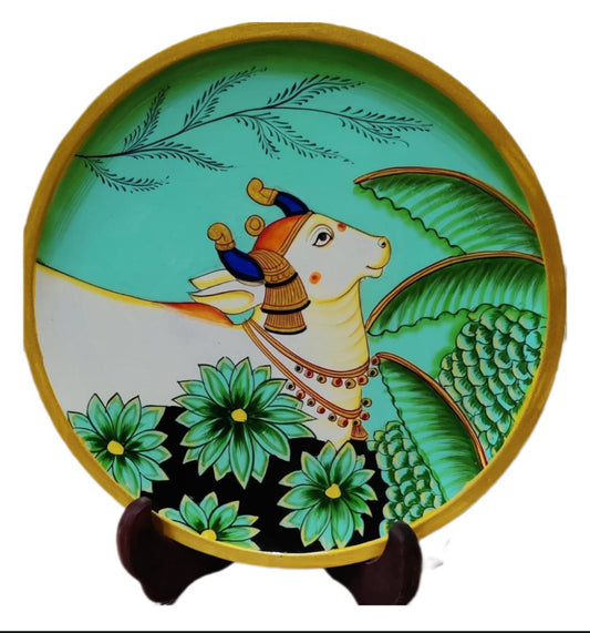 Handcrafted Pichwai Wooden Plates