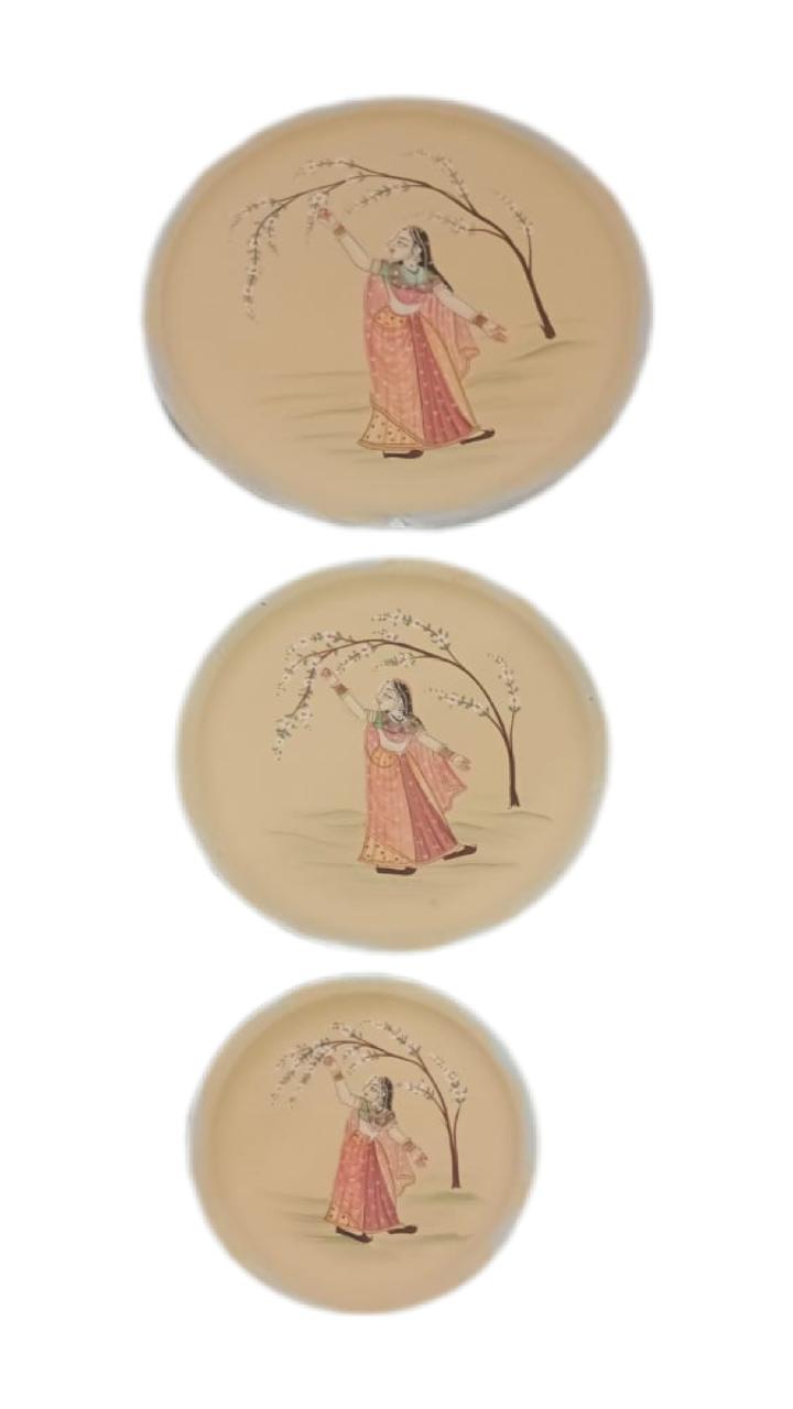 Handcrafted Pichwai Wooden Plates