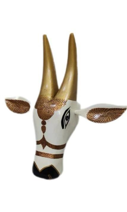 Handcrafted Pichwai Wooden Cow Head Sculpture