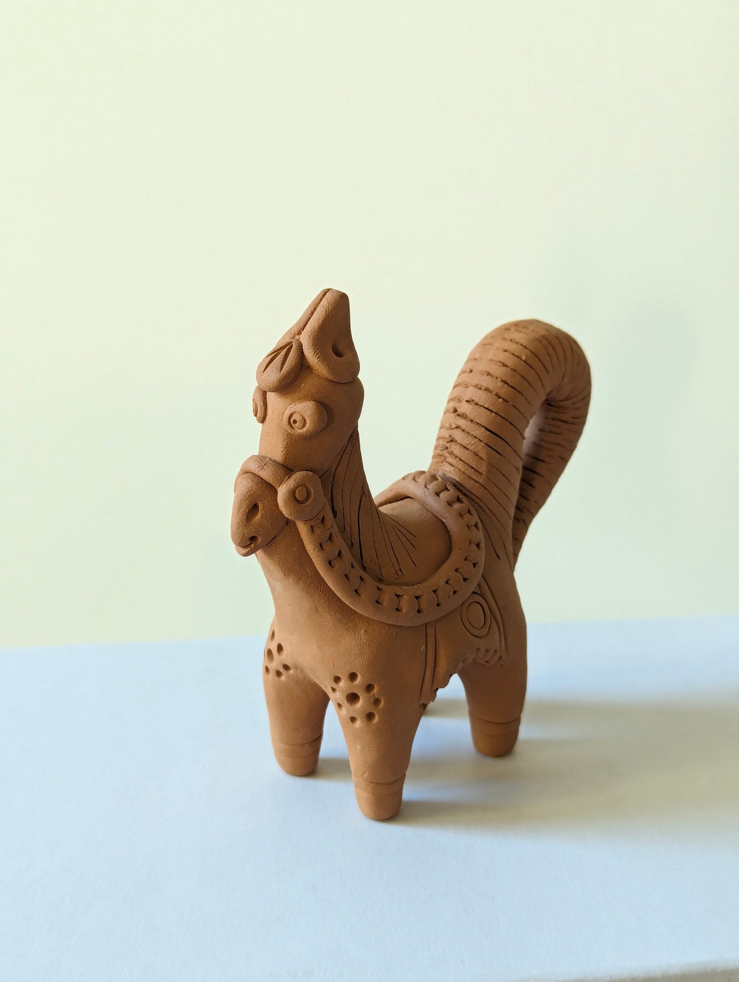 Miniature Handcrafted Terracotta Horse Sculpture