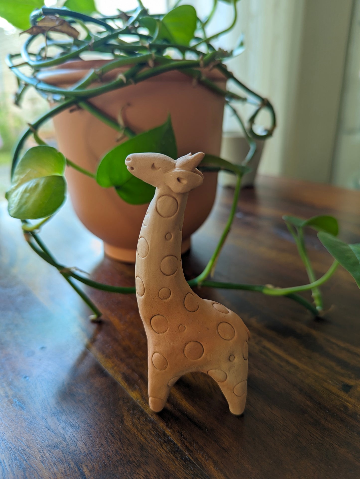 Miniature Handcrafted Terracotta Giraffe Sculpture