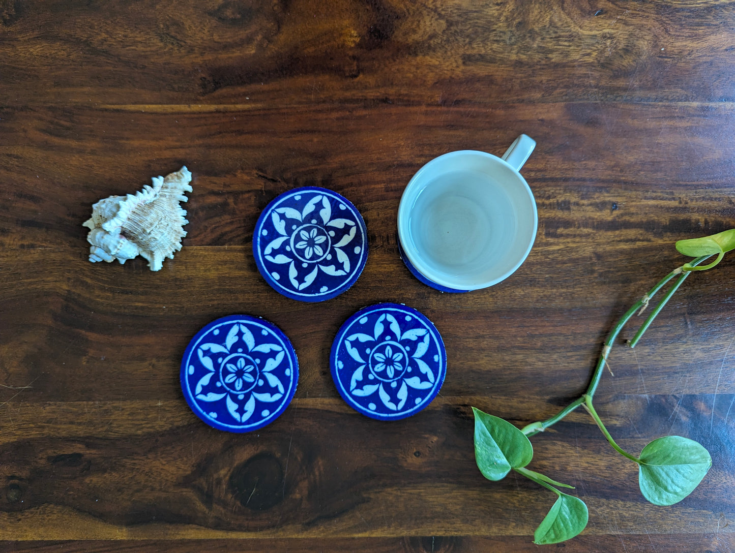 Jaipur Blue Pottery Coasters (a Set of 4)