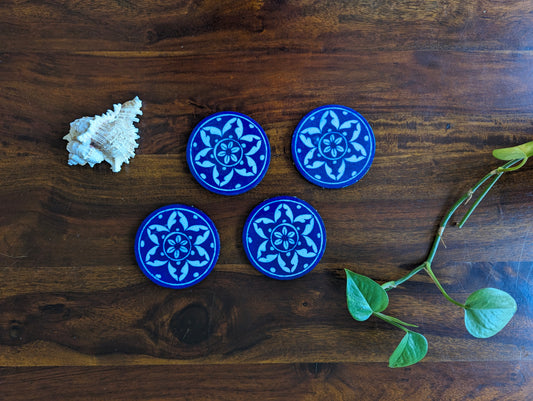 Jaipur Blue Pottery Coasters (a Set of 4)