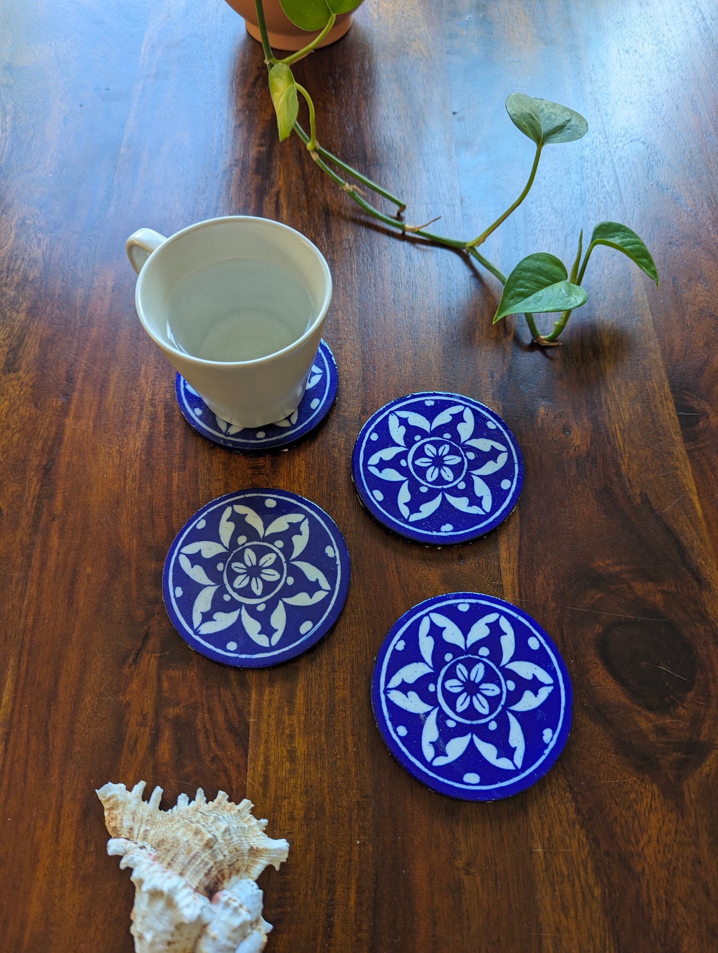 Jaipur Blue Pottery Coasters (a Set of 4)