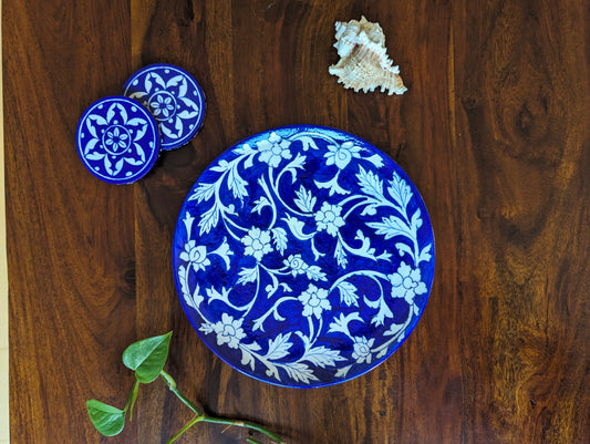 Jaipur Blue Pottery Plate  (Round Shape)